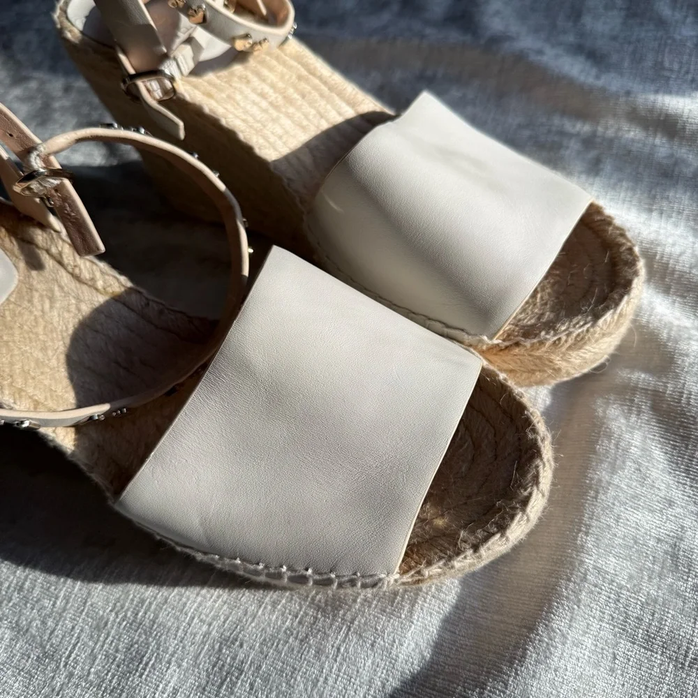 Kate Spade Cream Espadrille Shoes with Suede Finish (9.5)